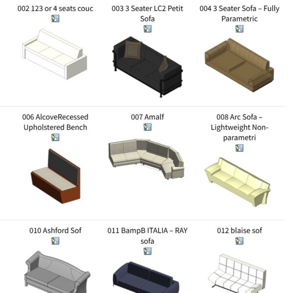 sofas revit colection